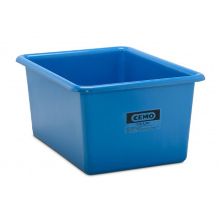 Contenedor GRP rectangular 550 litros modelo estándar azul